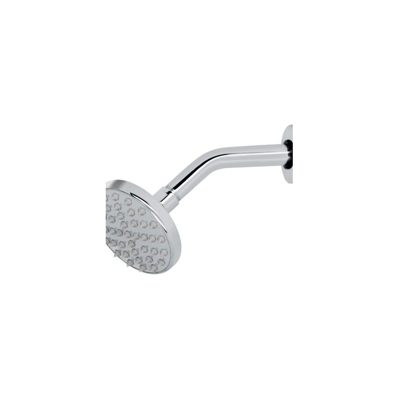 Regadera cromo 4″ plato redondo, con brazo, Foset cod: 49575