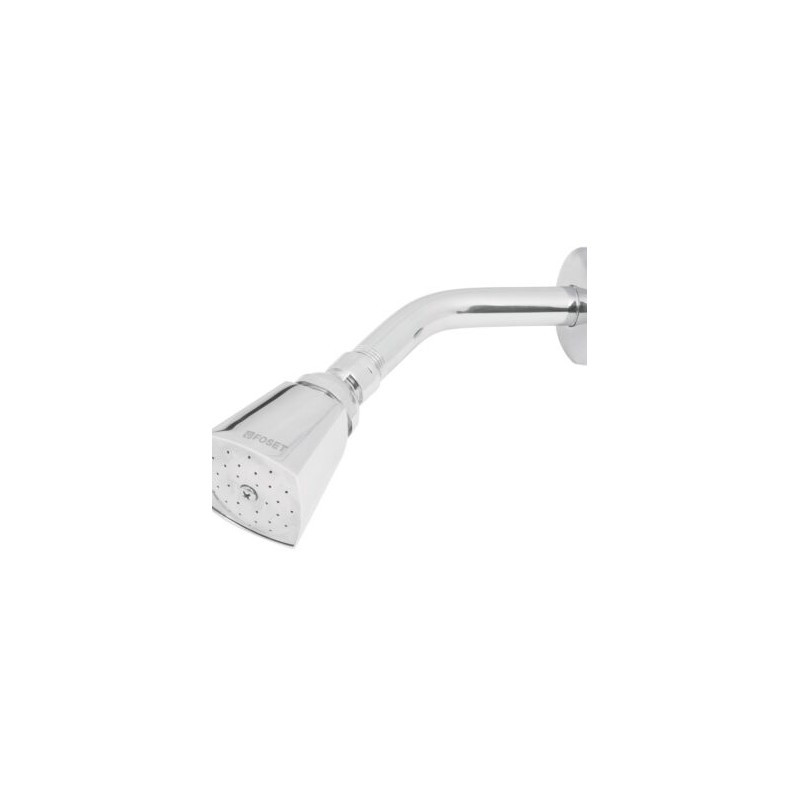 Regadera cuadrada 2″ brazo y chapetón de acero, Foset  cod: 49248