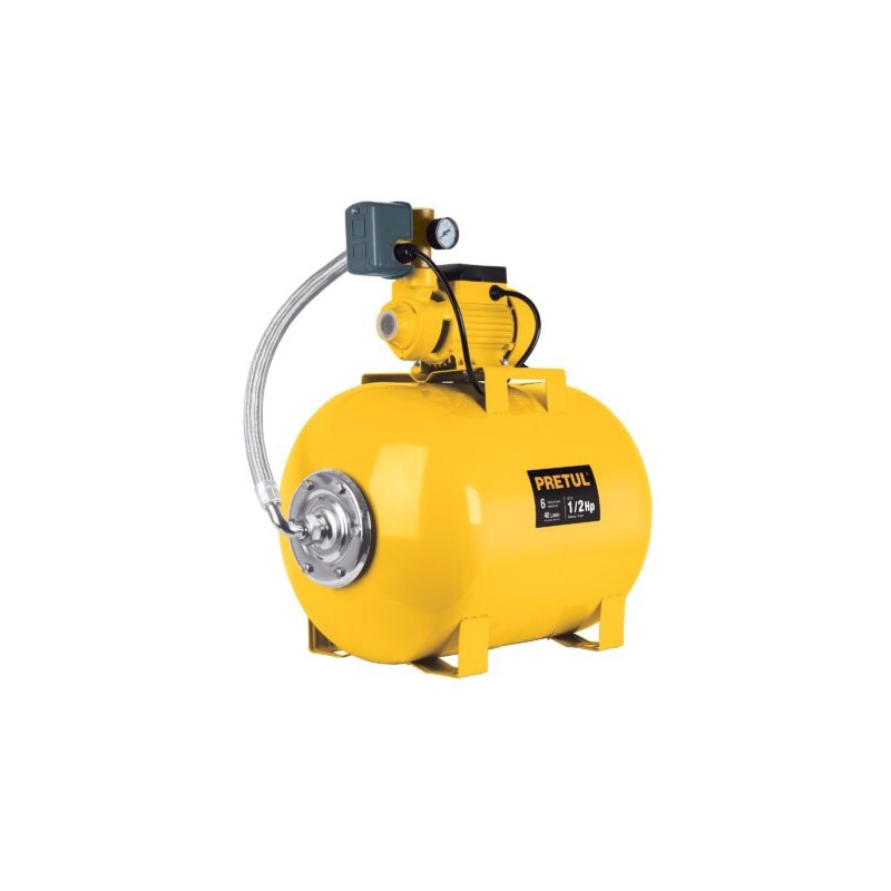 Bomba hidroneumática 1/2 HP, 50 litros, Pretul Codigo:20184